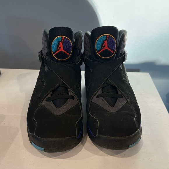 Rare JORDAN Multicolor, Men's 8 Retro GS Aqua Sneakers Size 10 - Picture 6 of 13